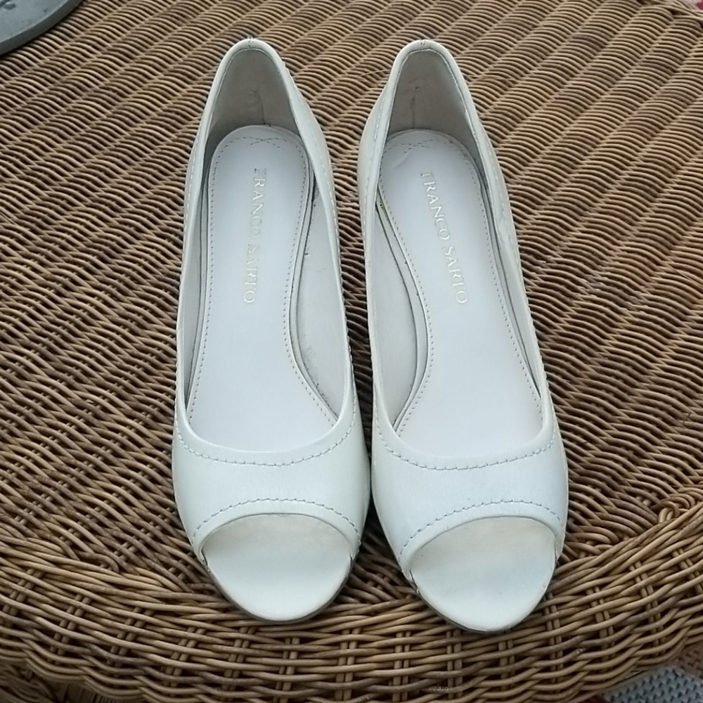 Cream colored open toe sandals